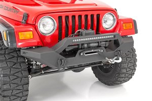 Jeep Wrangler Unlimited Front Bumper - Rough Country - Rock Crawler - Satin Black - '04-'06 Jeep Wrangler Unlimited Front Bumper - Rough Country - Rock Crawler - Satin Black - '04-'06